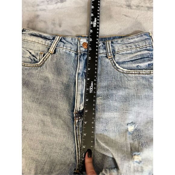 Anthropologie Pilcro Jean Short Womens Size 28 Blue Distressed Frayed Hem Casual - Picture 9 of 11